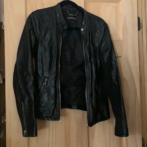 Faux leather trendy moto jacket
